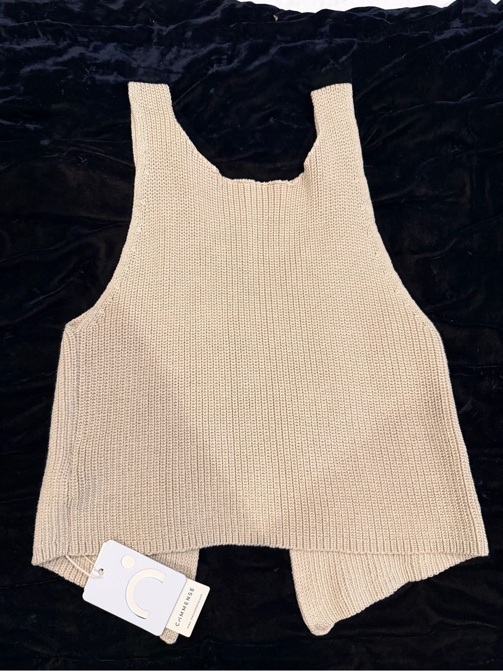 Commense Light Beige Ribbed Knit Top - Picture 2 of 4